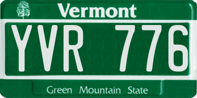 VT license plate YVR776