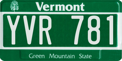 VT license plate YVR781