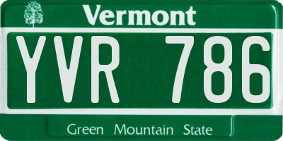 VT license plate YVR786