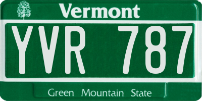 VT license plate YVR787