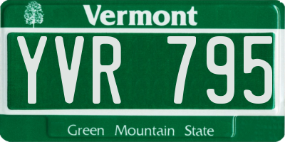 VT license plate YVR795
