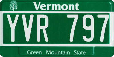 VT license plate YVR797
