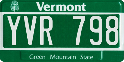 VT license plate YVR798