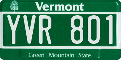 VT license plate YVR801