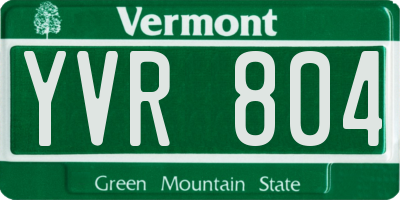 VT license plate YVR804