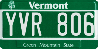 VT license plate YVR806