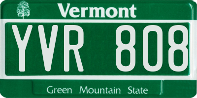 VT license plate YVR808