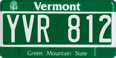 VT license plate YVR812