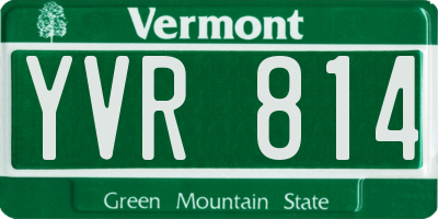 VT license plate YVR814