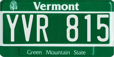 VT license plate YVR815