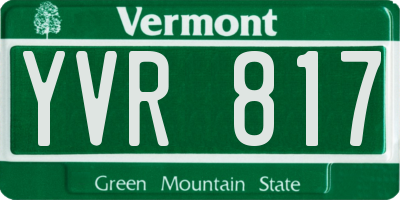 VT license plate YVR817