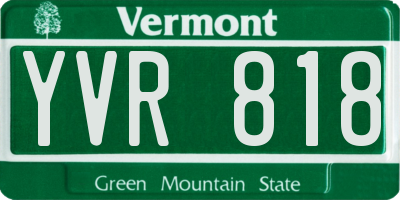 VT license plate YVR818
