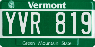 VT license plate YVR819