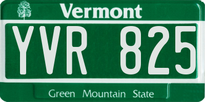 VT license plate YVR825
