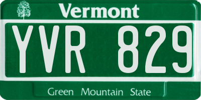 VT license plate YVR829