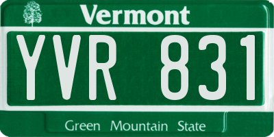 VT license plate YVR831