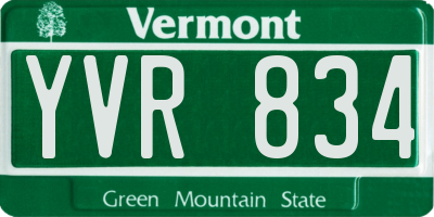 VT license plate YVR834
