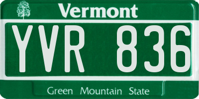 VT license plate YVR836