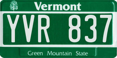 VT license plate YVR837
