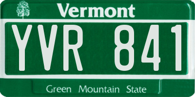 VT license plate YVR841