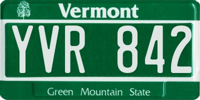VT license plate YVR842