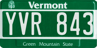 VT license plate YVR843