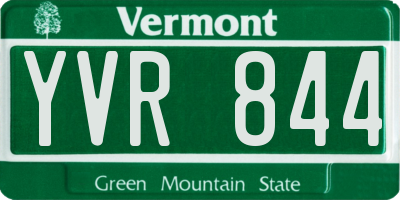 VT license plate YVR844