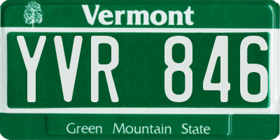 VT license plate YVR846