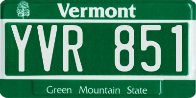 VT license plate YVR851