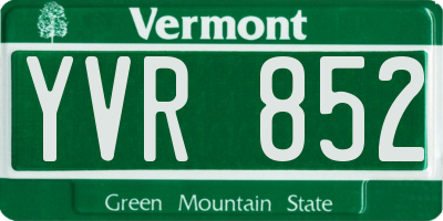 VT license plate YVR852