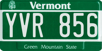 VT license plate YVR856