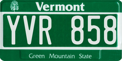 VT license plate YVR858