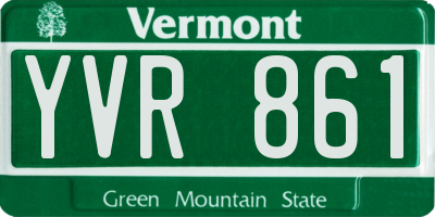 VT license plate YVR861