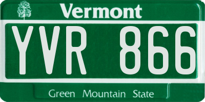 VT license plate YVR866