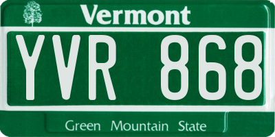 VT license plate YVR868