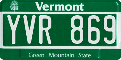 VT license plate YVR869