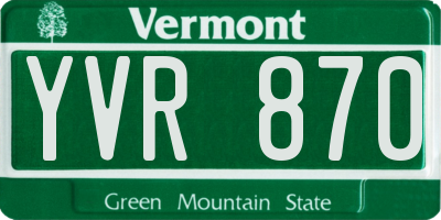 VT license plate YVR870