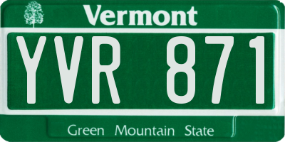 VT license plate YVR871