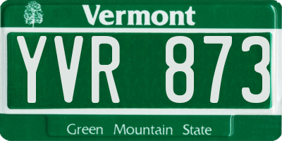VT license plate YVR873