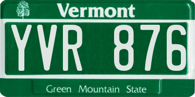 VT license plate YVR876