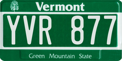 VT license plate YVR877