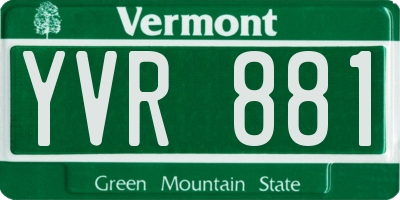 VT license plate YVR881
