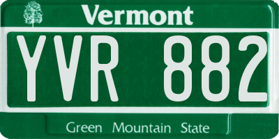 VT license plate YVR882