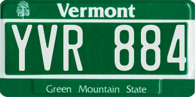 VT license plate YVR884