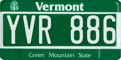 VT license plate YVR886
