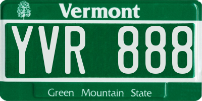 VT license plate YVR888