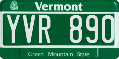 VT license plate YVR890