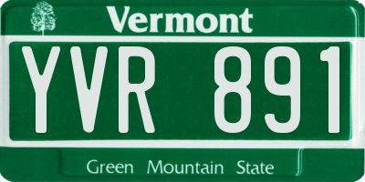 VT license plate YVR891