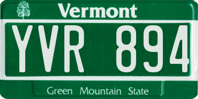 VT license plate YVR894
