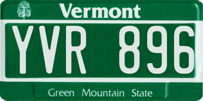 VT license plate YVR896